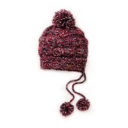 Empyre Girls Tempest Dark Pink Pom Beanie