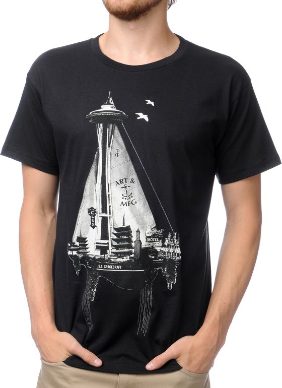 Spacecraft S.S. Spacecraft Black Tee Shirt
