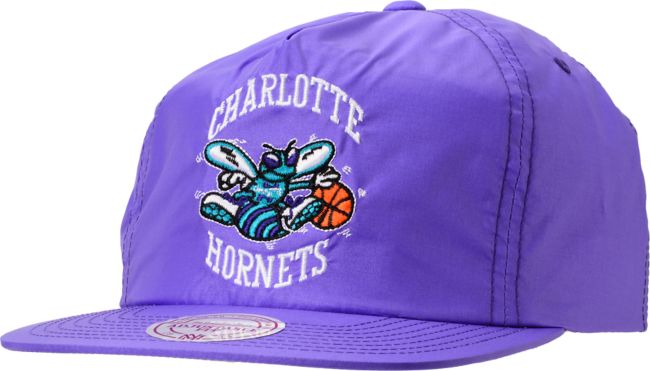 Mitchell And Ness Hornets Neon Purple Nylon Snapback
