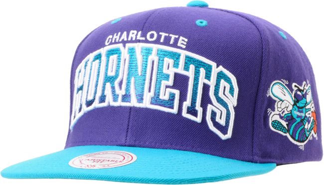 NBA Mitchell And Ness Hornets Arch Gradient Purple Snapback Hat