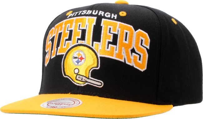 NFL Mitchell and Ness Steelers Arch Helmet Snapback Hat