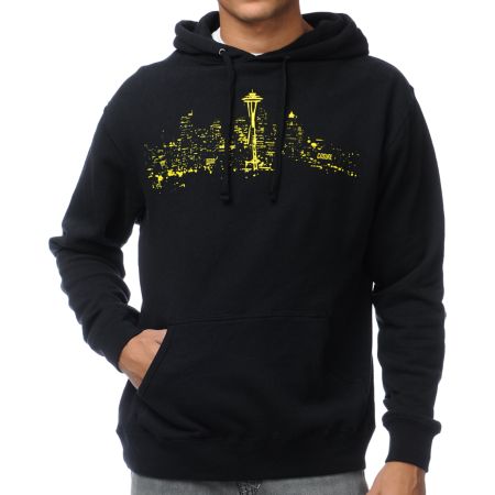 Casual Industrees Sky Light Black Pullover Hoodie