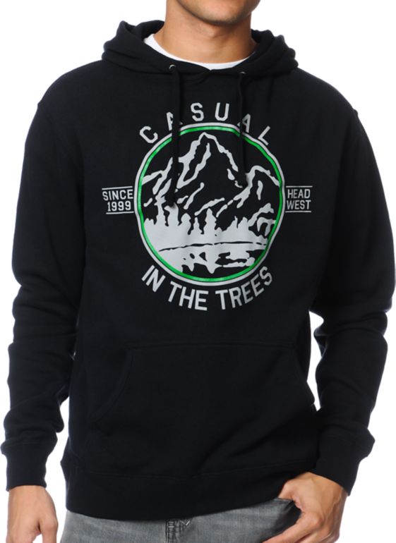 Casual Industrees In The Trees Black Pullover Hoodie