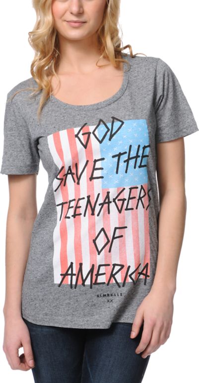 Glamour Kills Teenagers Of America Grey Tee Shirt