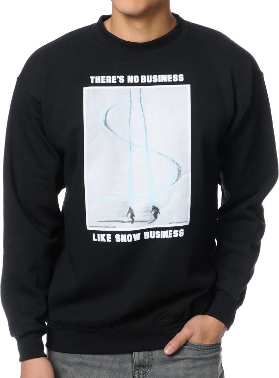 Casual Industrees Snowbiz Black Crew Neck Sweatshirt