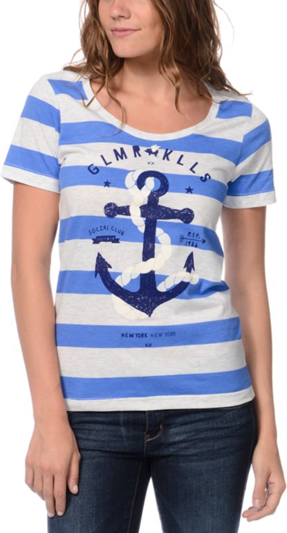 Glamour Kills Girls The Union Blue & White Tee Shirt
