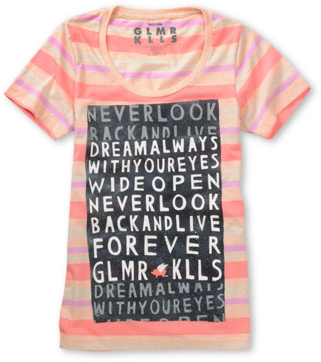 Glamour Kills Dream Always Pink Striped Tee Shirt