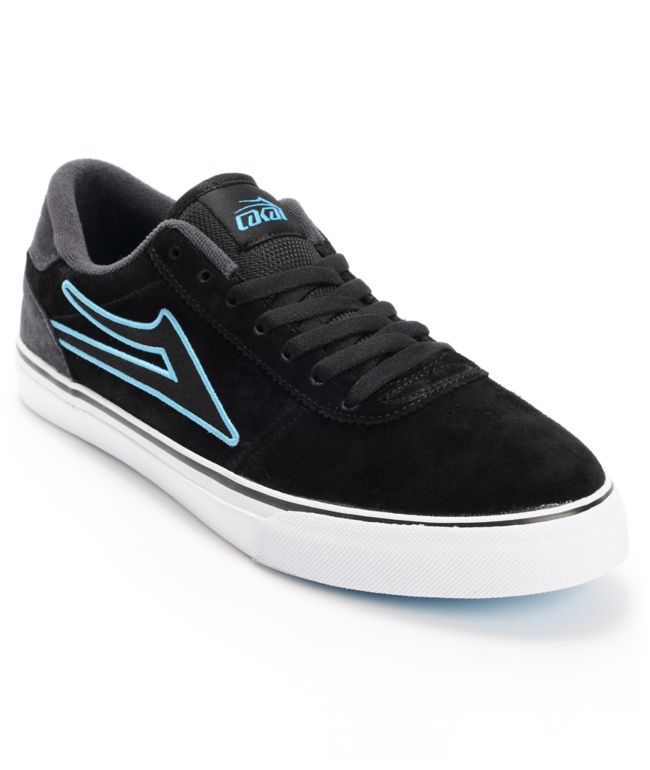Lakai Manchester Black, Grey, & Blue Suede Skate Shoe