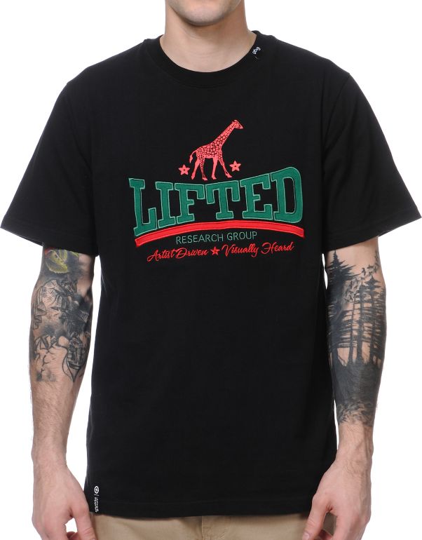 LRG Lifted Giraffe Black Knit Tee Shirt