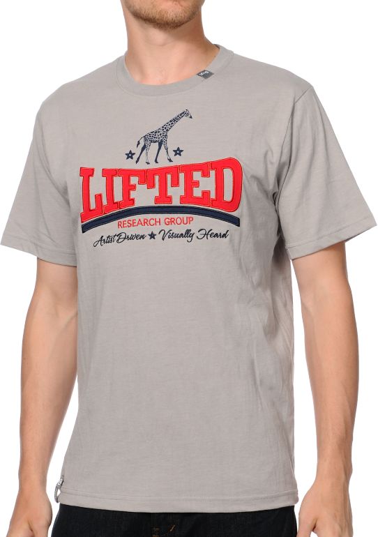 LRG Lifted Giraffe Grey Knit Tee Shirt