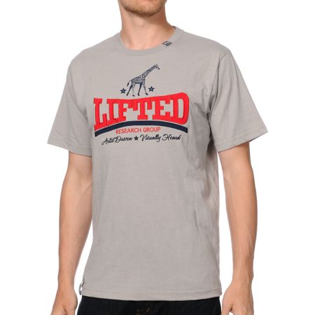 LRG Lifted Giraffe Grey Knit Tee Shirt 