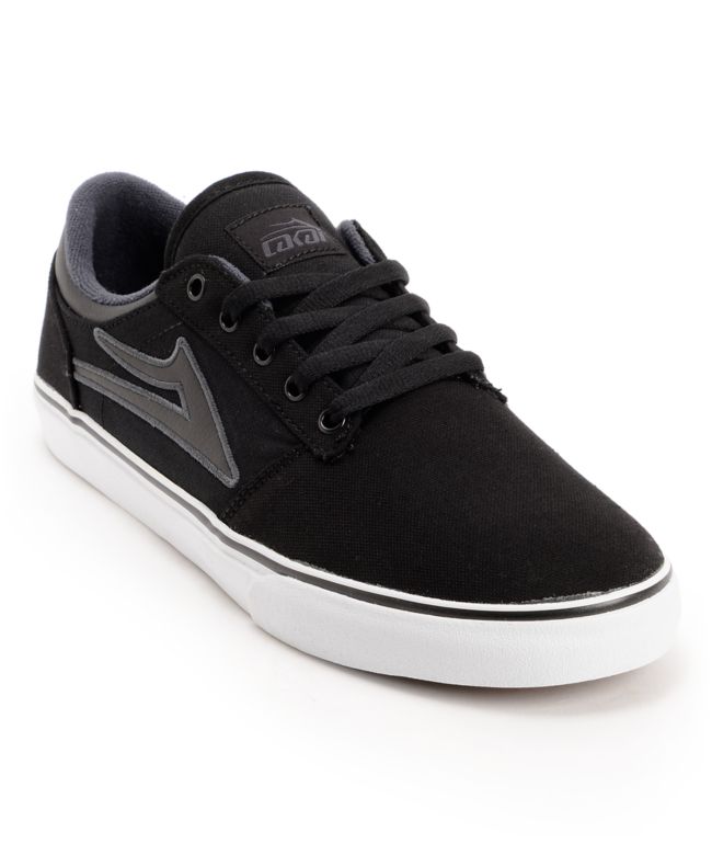 Lakai Brea Black & White Canvas Skate Shoe