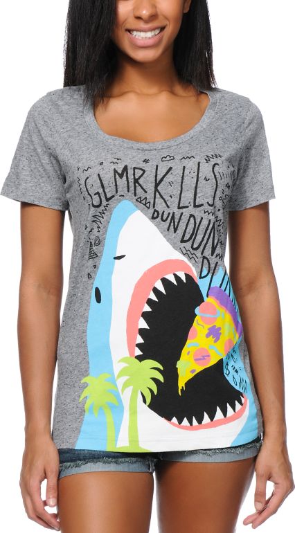 Glamour Kills Snack Attack Heather Grey Tee Shirt