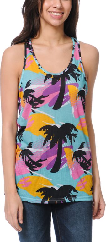 Neff Girls Palma Turquoise Racerback Tank Top