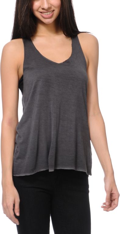 RVCA Forage Weaved Back Shale Grey Tank Top