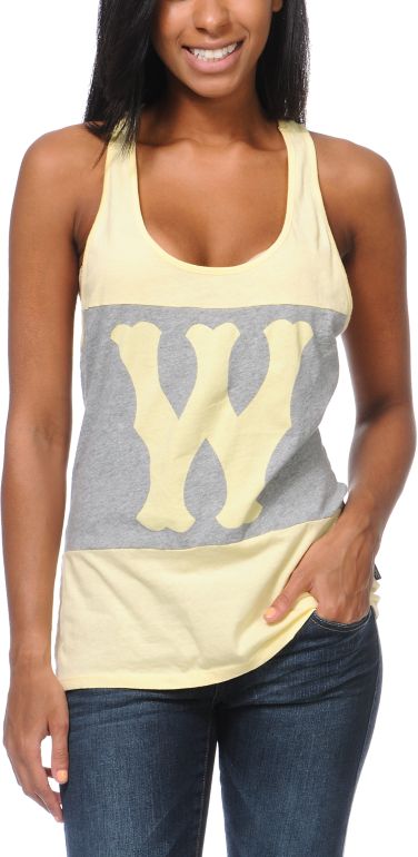WeSC Girls Franchise Dub Yellow Racerback Tank Top
