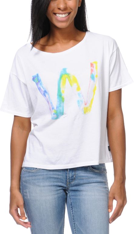 WeSC Girls Aquarelle Dub White Tee Shirt
