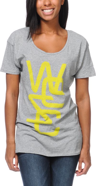 WeSC Girls Last Minute Overlay Heather Grey Tee Shirt