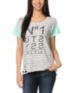 Stussy Girls Neon Blocked Striped Tee Shirt
