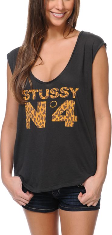 Stussy Drape Black Muscle Tee Shirt