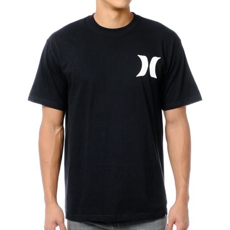 Hurley Brand Front Backer Black Tee Shirt