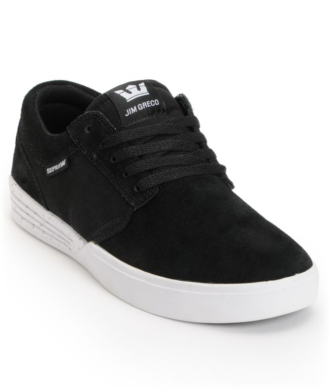 Supra Hammer Black & White Suede Skate Shoe