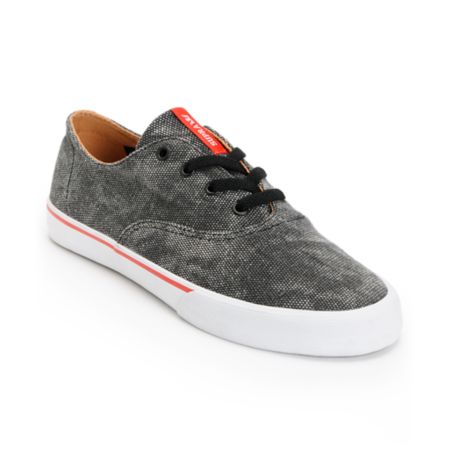 Supra Wrap Black, Red & White Canvas Shoe