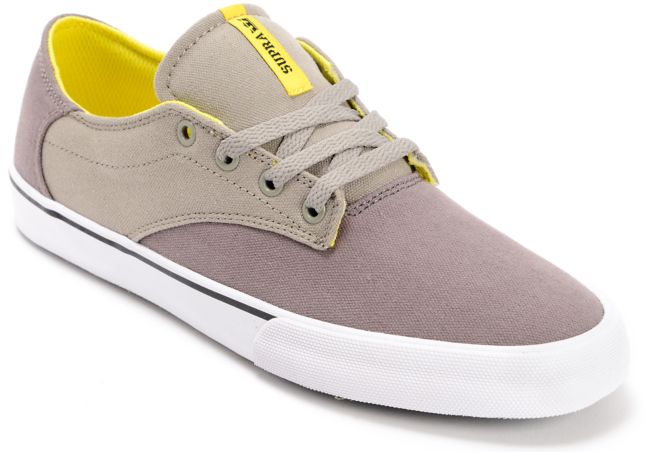 Supra Pistol Charcoal, Grey & Yellow Canvas Shoe