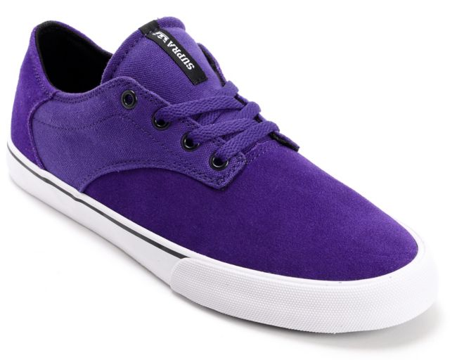 Supra Pistol Purple & White Suede Skate Shoe