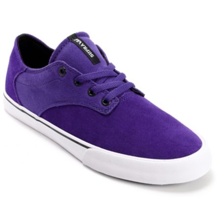 Supra Pistol Purple & White Suede Skate Shoe