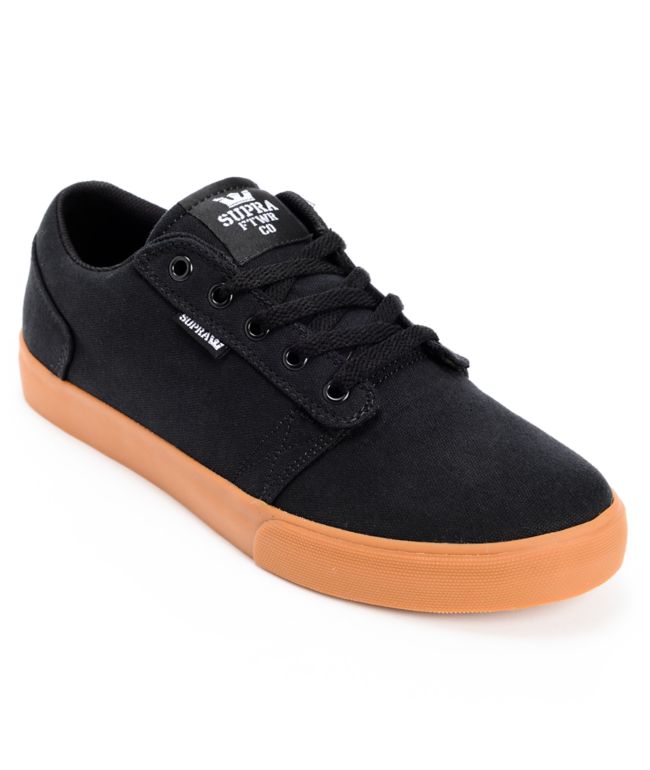 Supra Amigo Black & Gum Canvas Skate Shoe