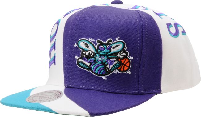 NBA Mitchell And Ness Hornets Swirl Purple Snapback Hat