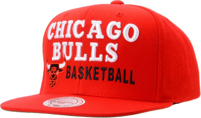 NBA Mitchell And Ness Chicago Bulls Blocker Red Snapback Hat