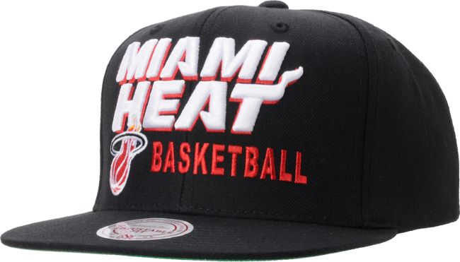 NBA Mitchell And Ness Miami Heat Blocker Black Snapback Hat