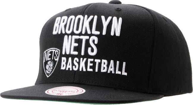 NBA Mitchell And Ness Brooklyn Nets Blocker Black Snapback Hat