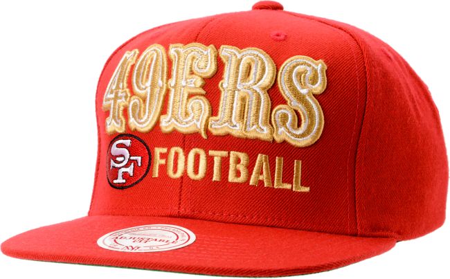 NFL Mitchell and Ness San Francisco 49ers Blockers Red Snapback Hat