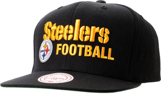 NFL Mitchell and Ness Pittsburgh Steelers Blockers Black Snapback Hat