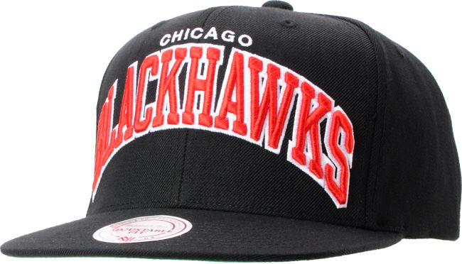NHL Mitchell And Ness Chicago Blackhawks Black Arch Snapback