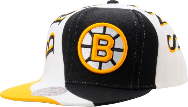 NHL Mitchell And Ness Bruins Swirl Black Snapback Hat
