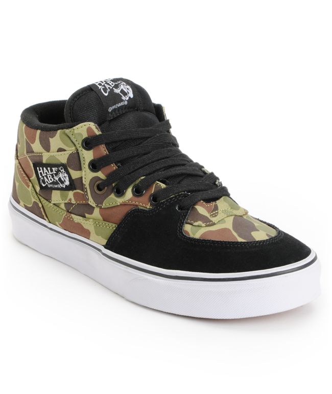 Vans Half Cab Camo & Black Skate Shoes