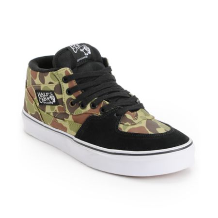 Vans Half Cab Camo & Black Skate Shoes