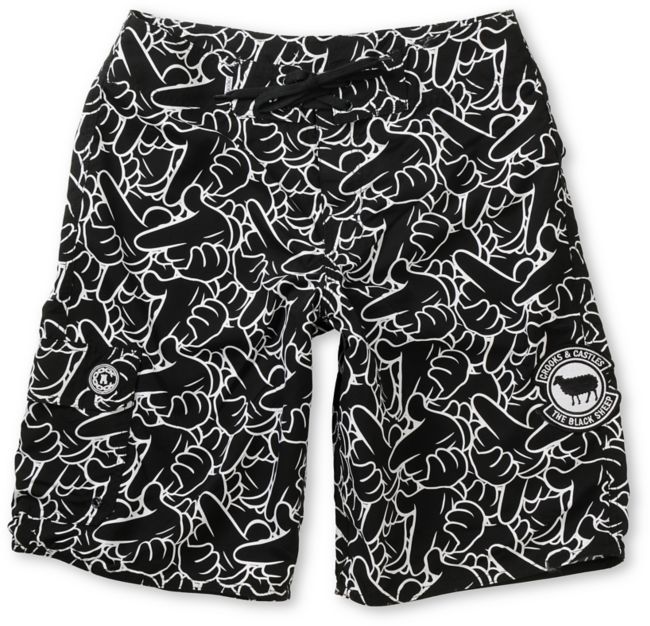 Crooks & Castles No Hands 22" Black Board Shorts