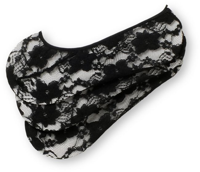 Empyre Girls 3-Pack Black Lace No Show Socks
