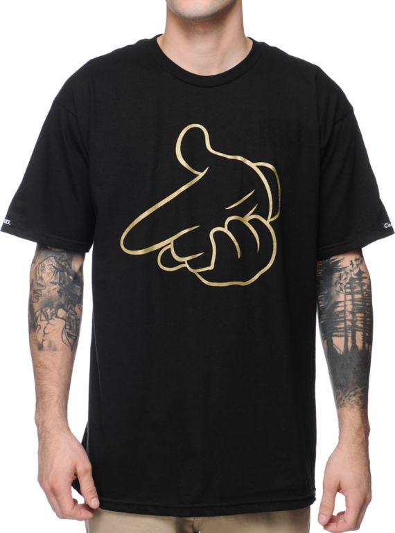 Crooks & Castles Black Friday Gold Air Gun Black Tee Shirt