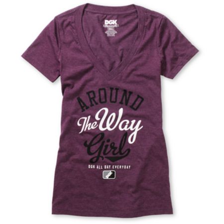 DGK Girls Around The Way Puprle V-Neck Tee Shirt