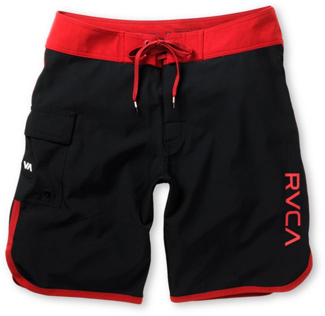 RVCA Eastern Black & Red 20 Board Shorts
