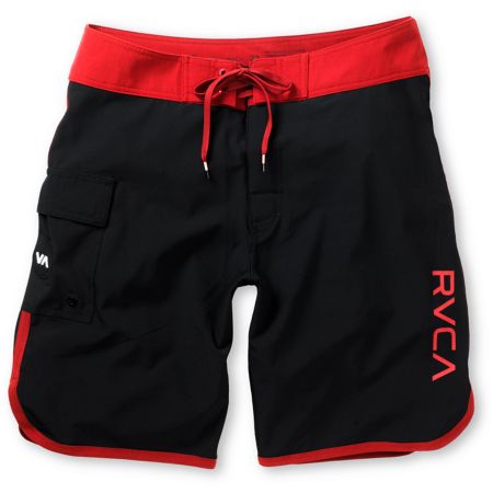 RVCA Eastern Black & Red 20 Board Shorts