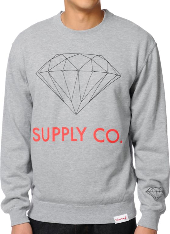 Diamond Supply Co. Heather Grey Crew Neck Sweatshirt