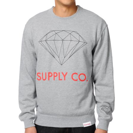 Diamond Supply Co. Heather Grey Crew Neck Sweatshirt