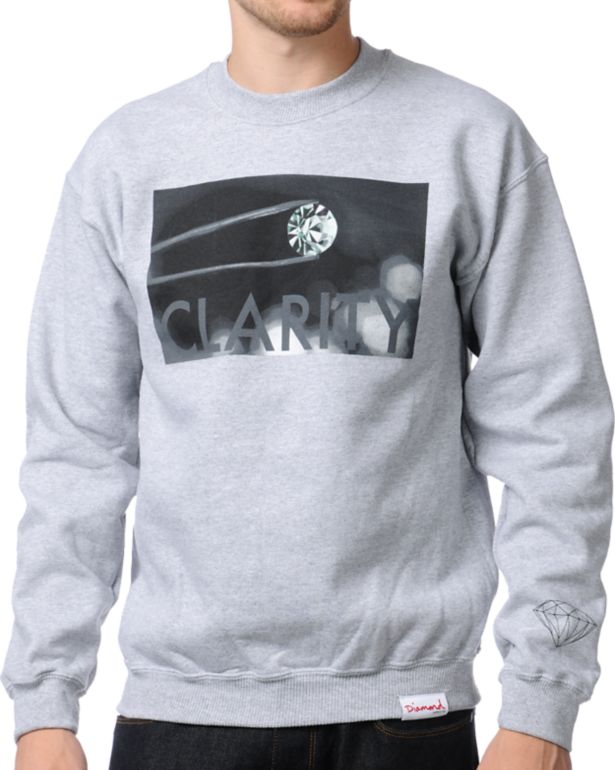 Diamond Supply Clarity Heather Grey Crew Neck Sweatshirt